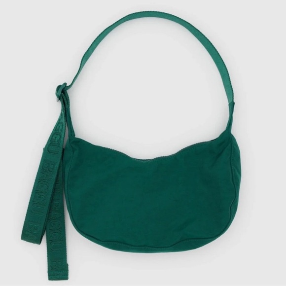BAGGU Handbags - BAGGU Small Crescent- Cypress Green Monochrome Strap